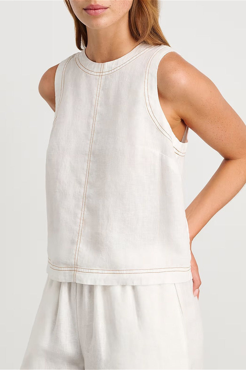 Cotton Linen Vest Two Piece Set image 3
