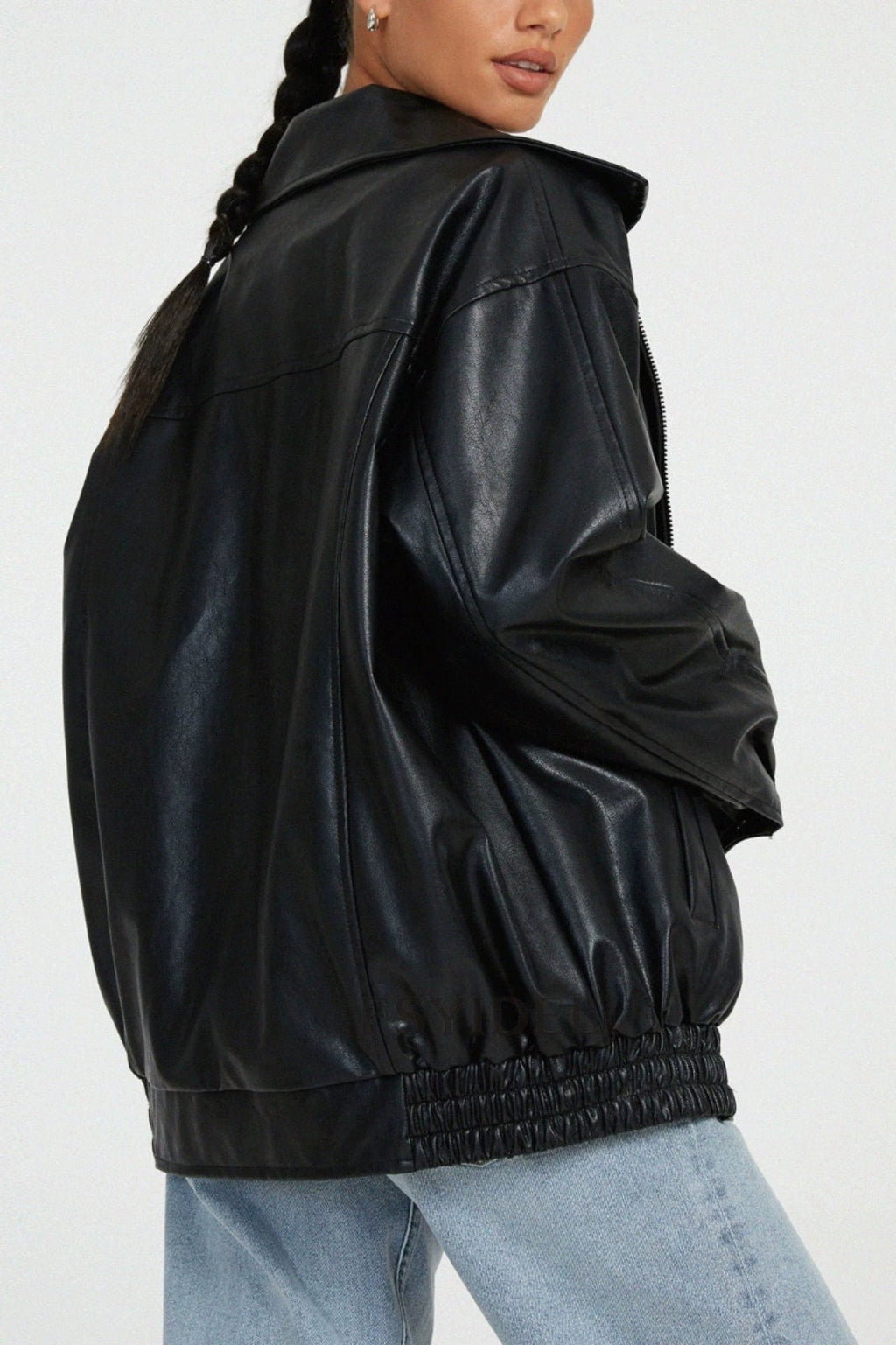 PU Leather Bomber Jacket image 6