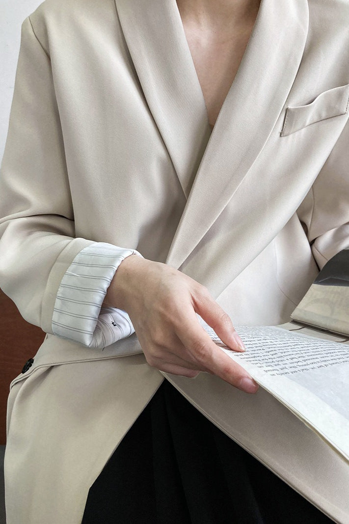 Fashionable Draped Apple Collar Blazer image 9