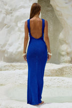 Sexy Shiny Sleeveless Backless Slim Maxi Dress image 7
