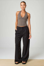 Sexy Polka Dot Plaid Slim Halter Top image 17