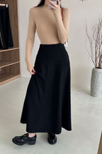 Vintage Textured-Knit High-Waist Maxi Skirt image 5