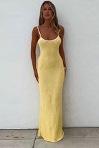 Backless Solid Color Casual Maxi Dress image 1