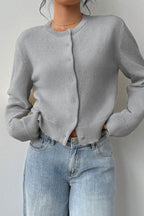 Lightweight Round Neck Button Cardigan image 12