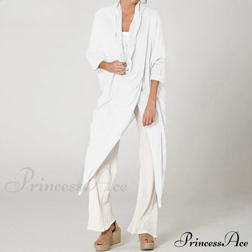 Solid Asymmetrical Cowl Neck Blouse image 9