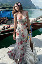 Leopard Floral Backless Maxi Dress image 2