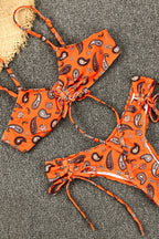 Paisley Orange Tie Bikini Set image 3