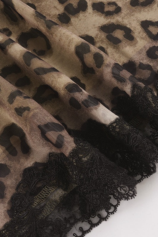 Low Waist Leopard Lace Mesh Skirt image 6