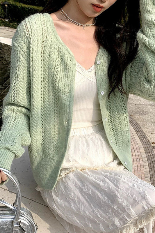 Lightweight Hollow Knit Vest Cardigan image 3