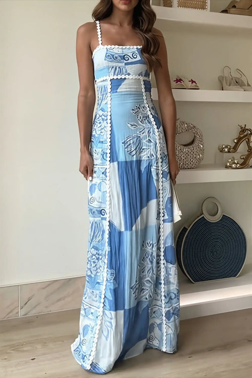 Casual Printed Spaghetti Strap Maxi Dress image 2