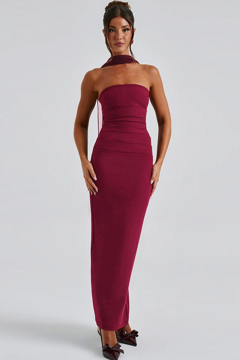 Sheer Sleeve Bustier Gown Formal Dress image 7