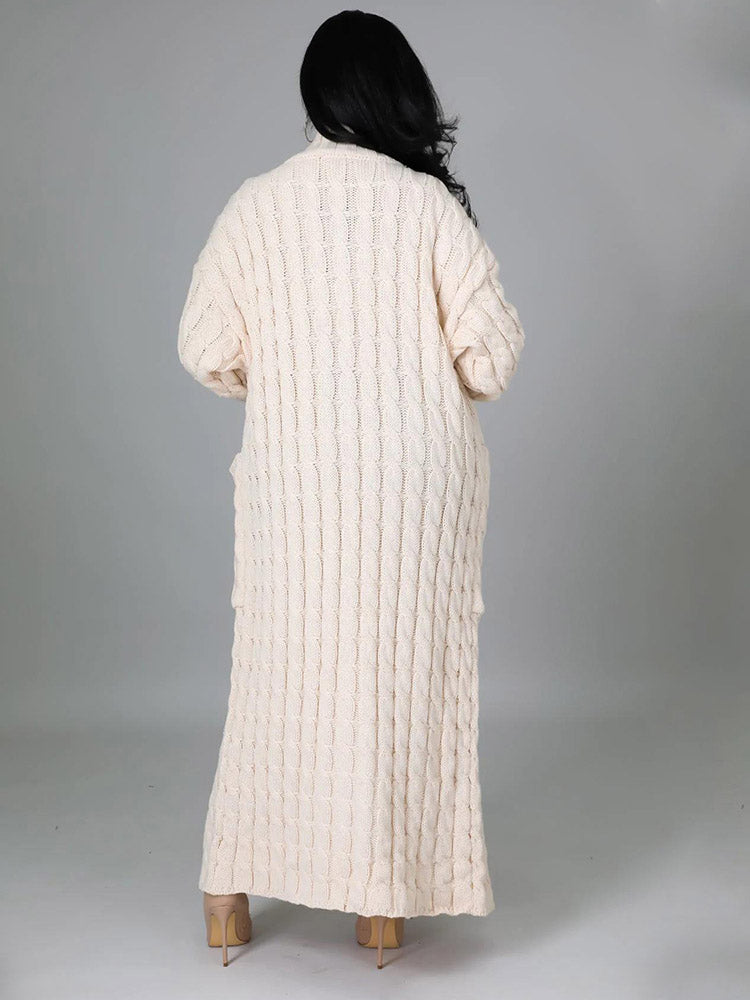 Knitted Solid Graceful Open Front Cardigan image 27