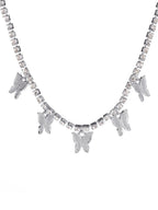 Rhinestone Butterfly Halter Trendy Asymmetric Crop Cami Top image 8