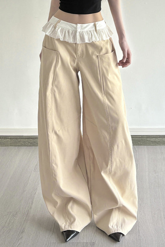 Lace-Panel Loose-Fit Cargo Pant image 2