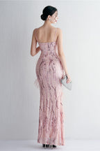 Intricate Beadwork Figure Hugging Gown Formal Dress image 6