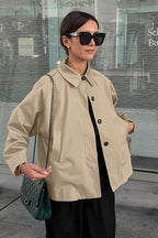 French Khaki Utility Trench Coat image 2