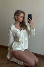 Crochet Rose Cutout Slim-Fit Blouse image 3