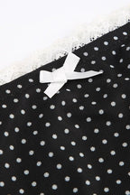 Lace Trim Polka Dot Bodycon Skirt image 5