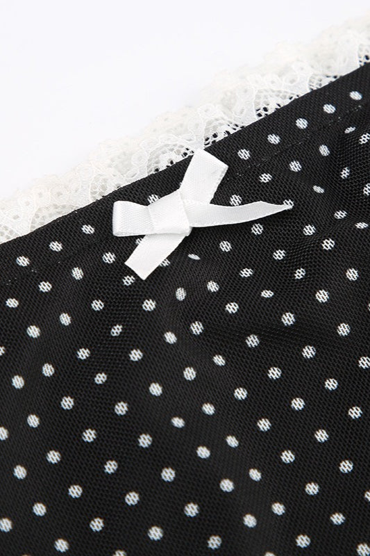 Lace Trim Polka Dot Bodycon Skirt image 5