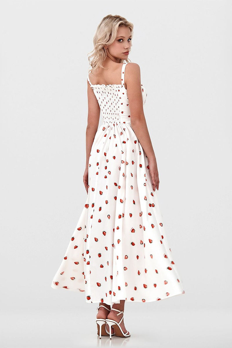 Floral Cami Tie High Waist Slit Midi Dress image 16