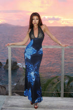 Sexy Tie Dye Spaghetti Strap Lace Insert Maxi Dress image 1