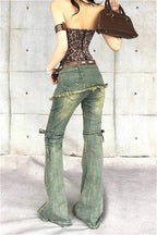 Blue Baggy High Waist Cargo Jeans image 3