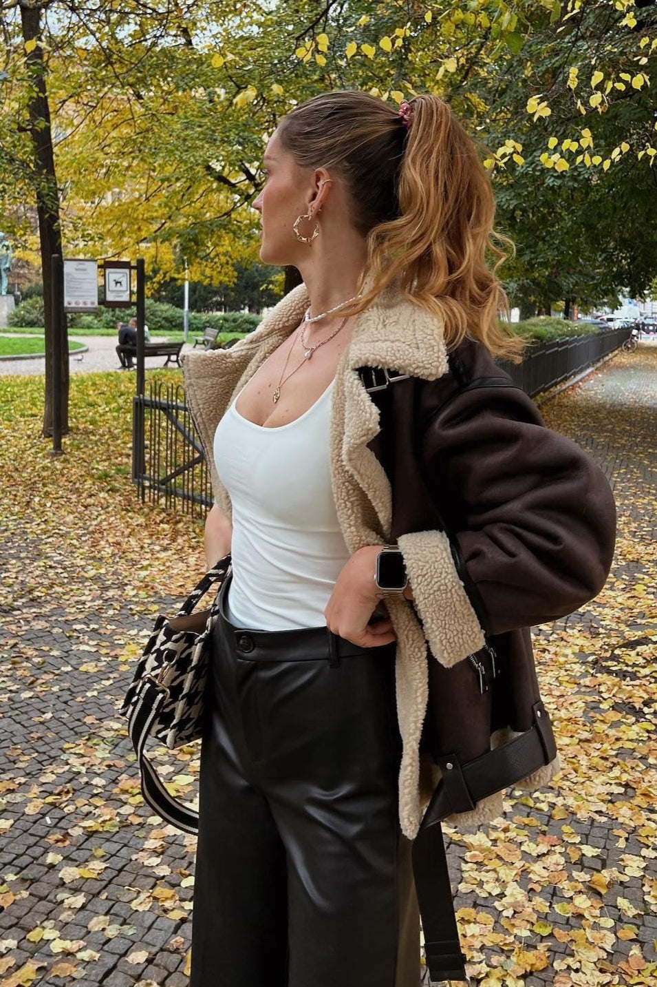 Multi-Zip Faux Shearling Longline Jacket image 5