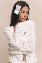 Sexy Cutout Tie-Waist Solid Long-Sleeve Cardigan image 4