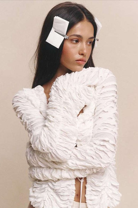 Sexy Cutout Tie-Waist Solid Long-Sleeve Cardigan image 4