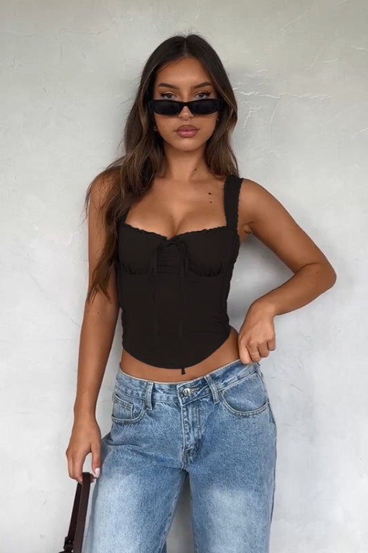 Elegant Sexy Versatile Lace Trim Cami Top image 6