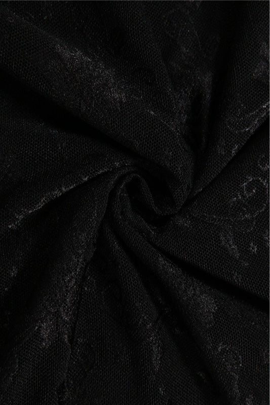 Black Cutout Halter Irregular Skirt Set image 7