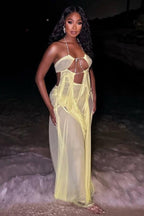 Irregular Sheer Tulle Patchwork Metal Decorative Prom Dress image 11