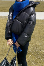 Cropped Plush Lined Oversized Puffer Jacket image 10