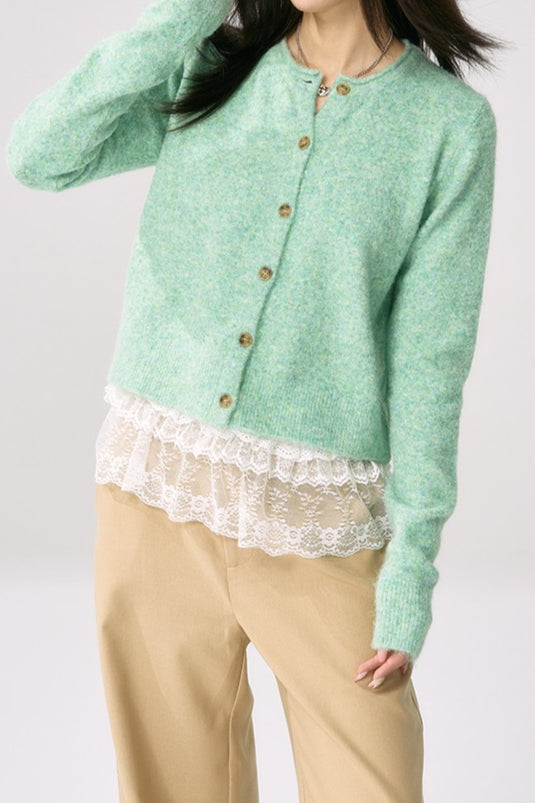 Green Roll Sleeve Cardigan image 4