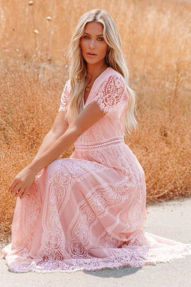 Sheer V Neck Bodycon Maxi Dress image 7