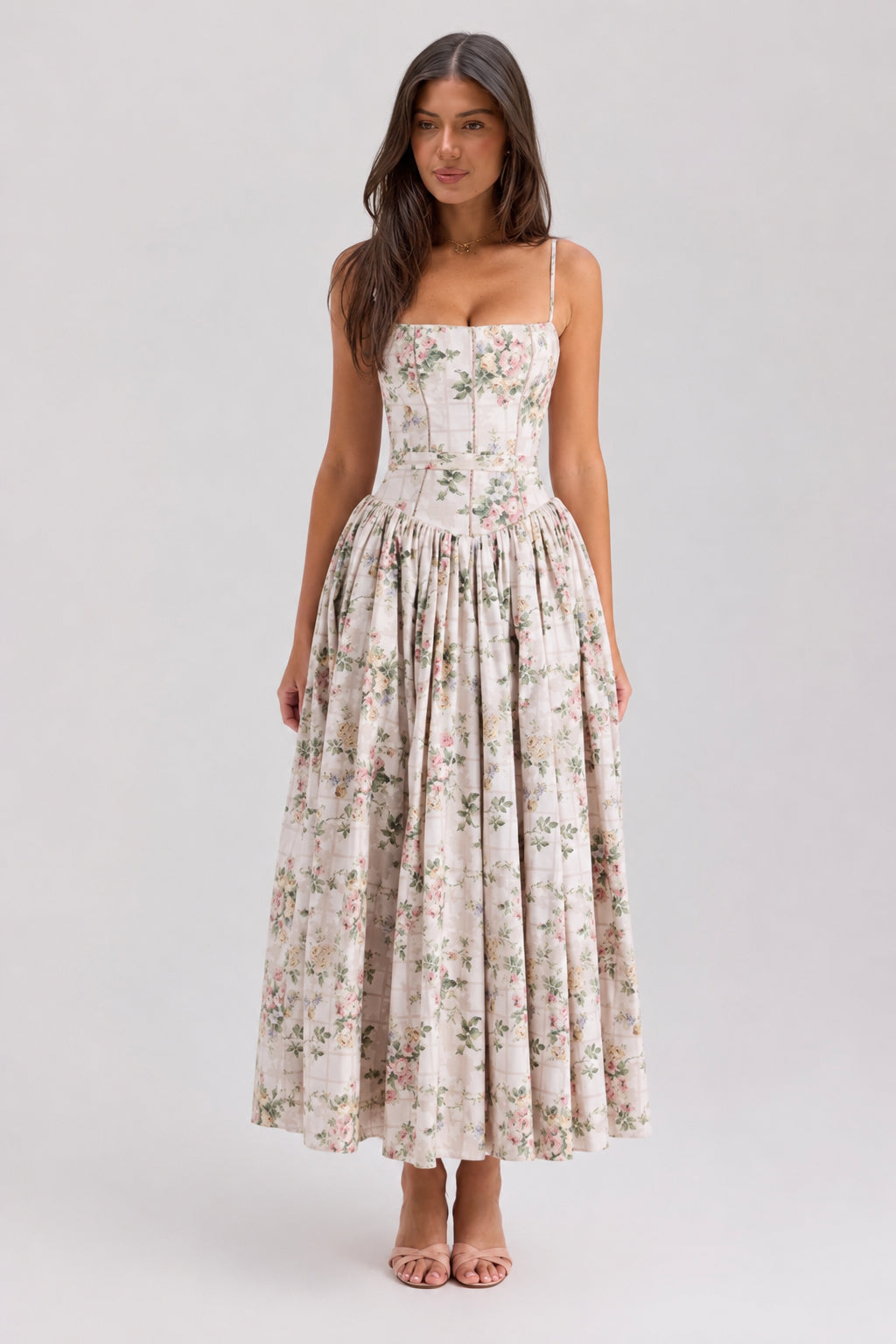 Sexy Floral Cami Bodycon Maxi Dress image 7
