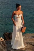 Strapless Hollow Out Beach Maxi Dress image 1