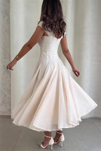 Waisted Square Neck Swing Maxi Dress image 3