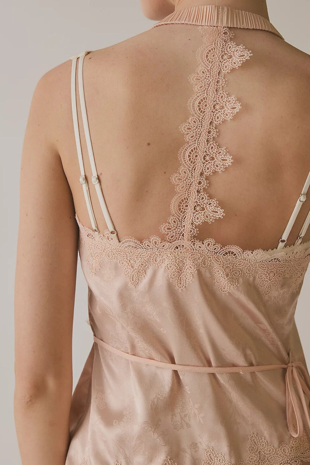 Sexy Jacquard Lace Tie Cropped Halter Top image 9