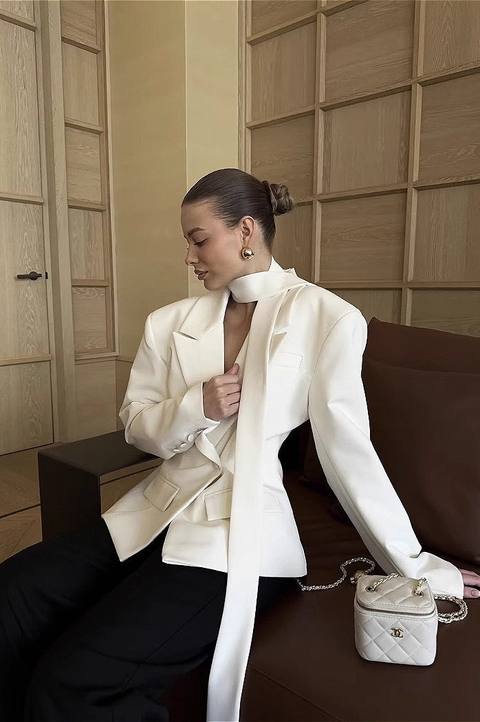 Vintage Solid Color Lapel Blazer image 2