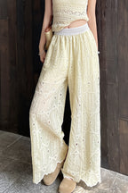 Hollow Out Lace Wide Leg Summer Pants image 3
