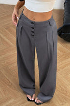 Chic Vintage Button Front Drape Pants image 5