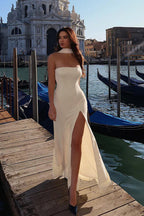 Strapless Bodycon Split Maxi Dress image 2