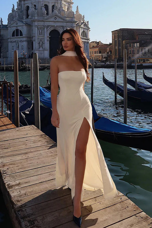 Strapless Bodycon Split Maxi Dress image 2
