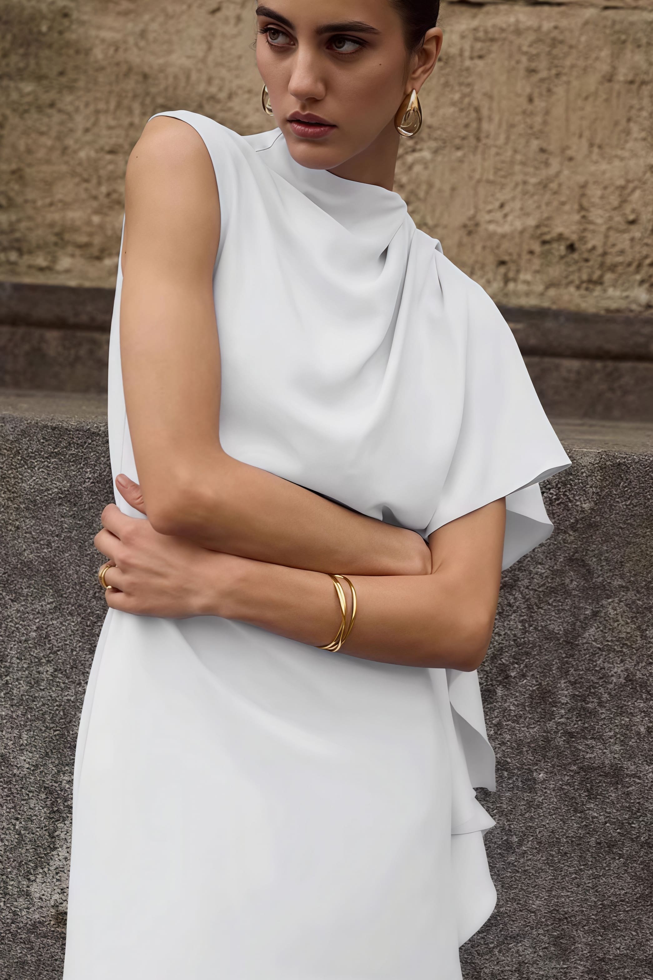 Simple Irregular Sleeveless Waist Mini Dress image 6