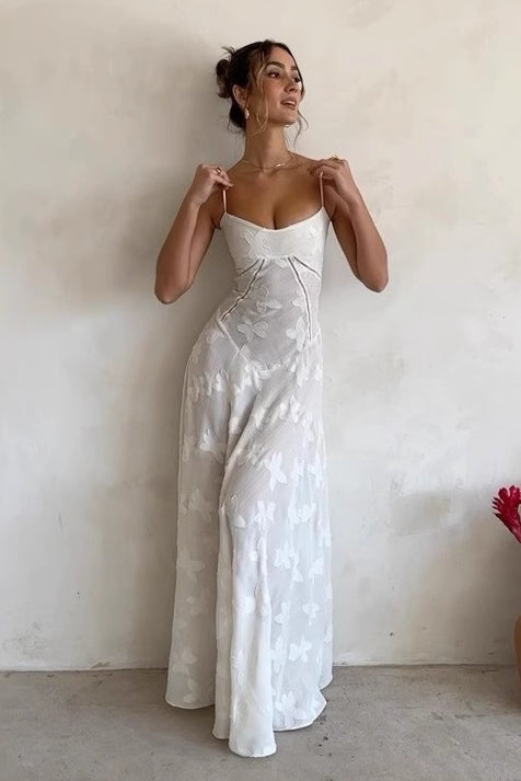 Elegant White Maxi Boho Dress image 2