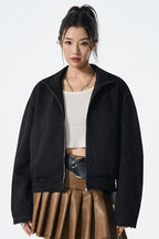 PU Leather Moto Style Longline Jacket image 2