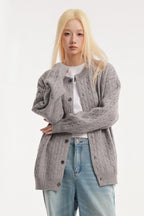 Relaxed Fit Cable Cardigan image 4