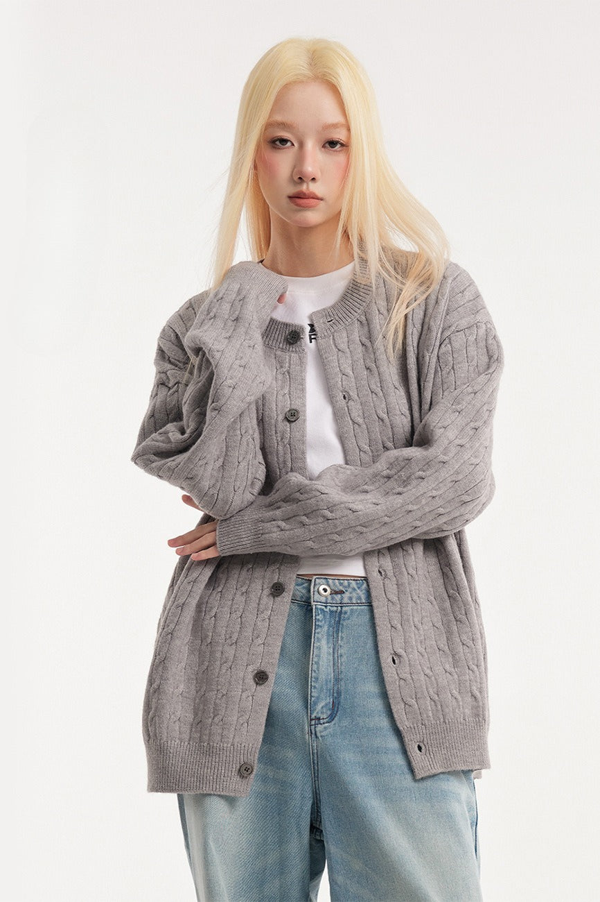 Relaxed Fit Cable Cardigan image 4