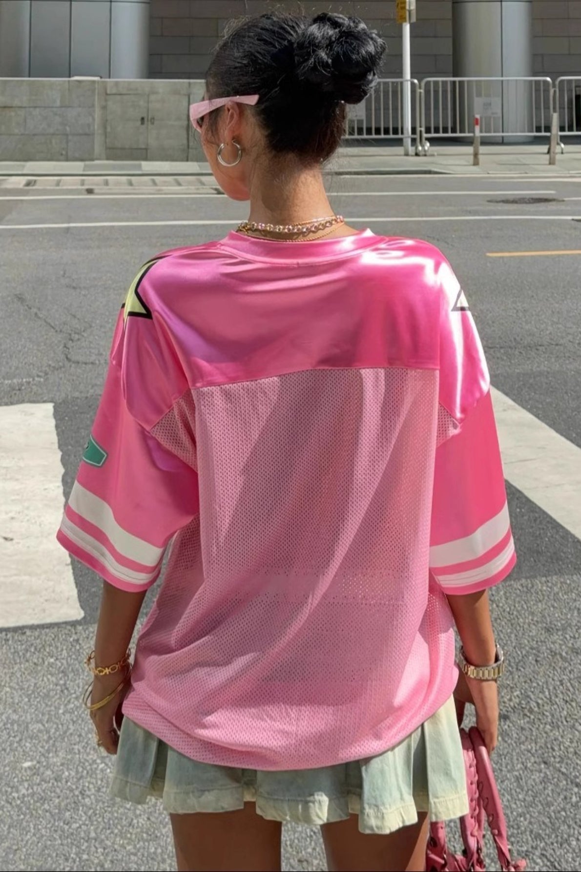 Fashion Loose Street Print Color Block Sporty T-shirt image 2